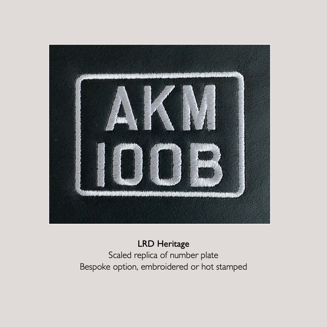 LRD no plate embroidery