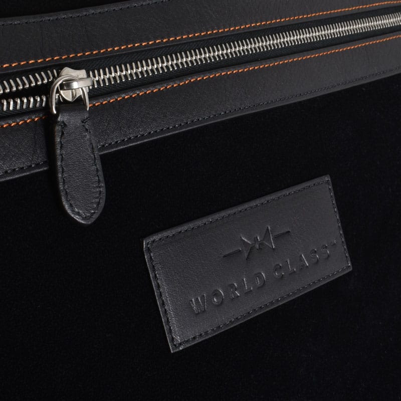 Luxury Leather Cabin Suitcase Black Italian Leather 2