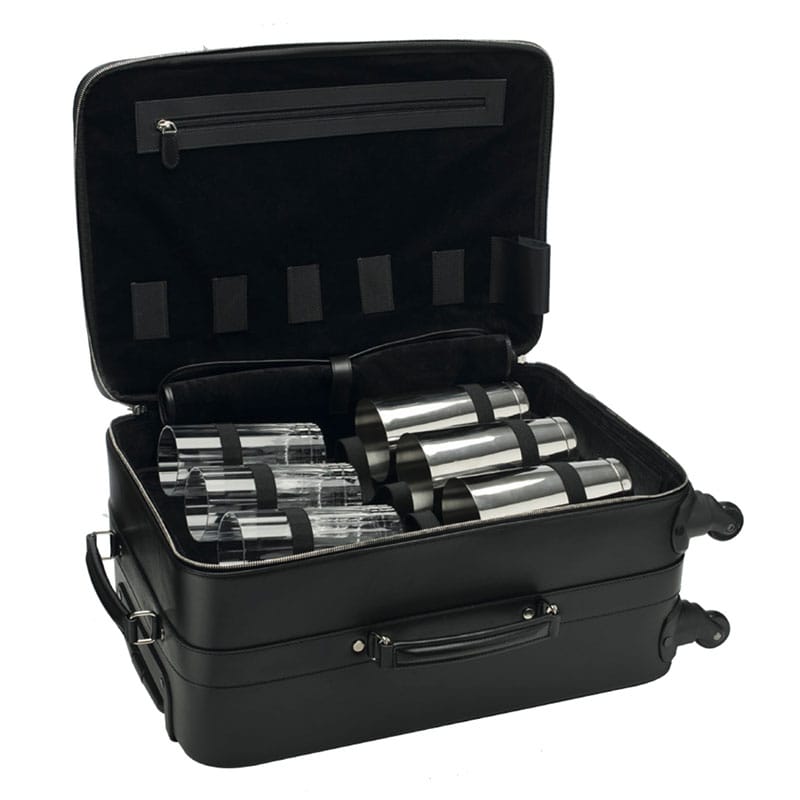 Luxury Leather Cabin Suitcase Black Italian Leather 7
