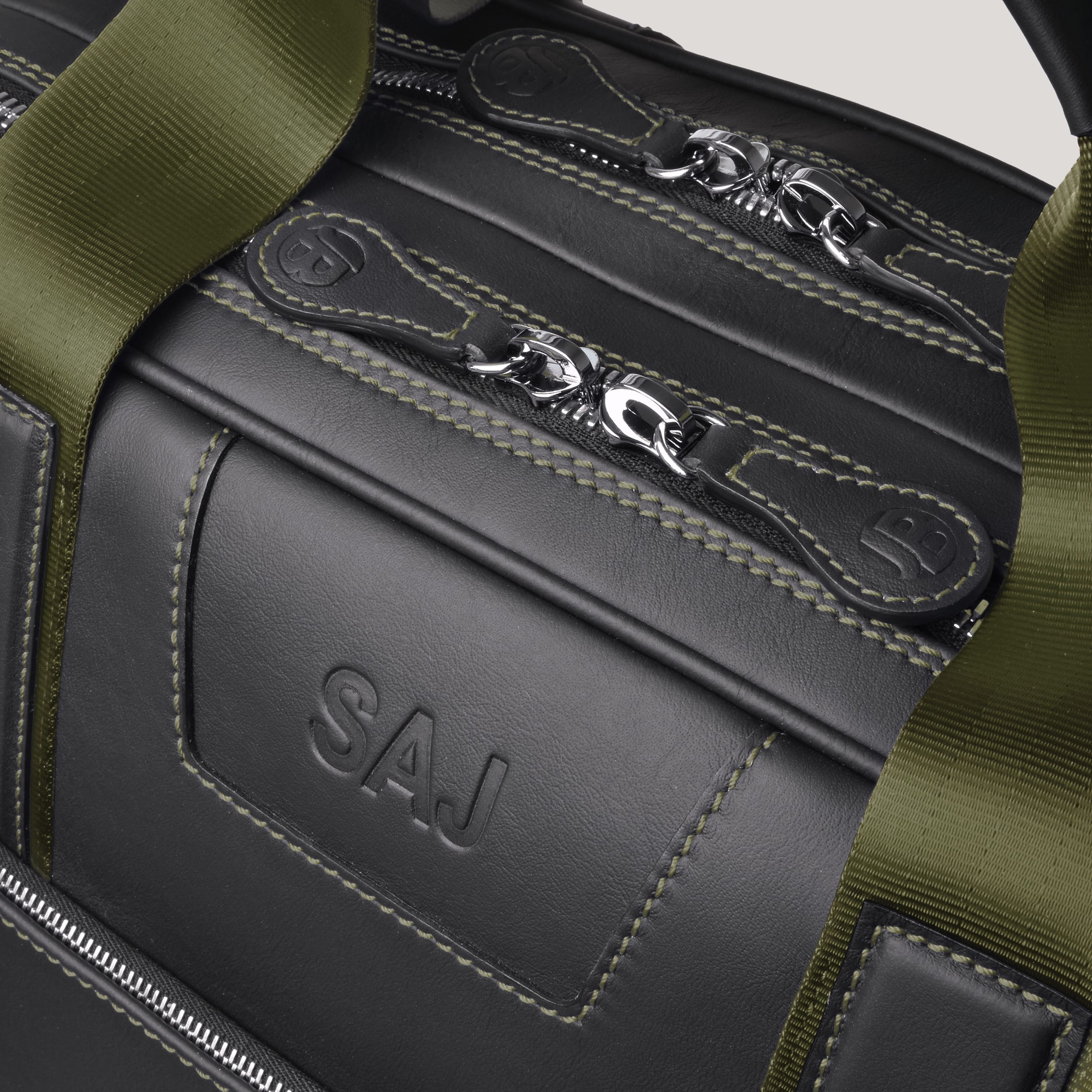 gto twin briefcase green zip