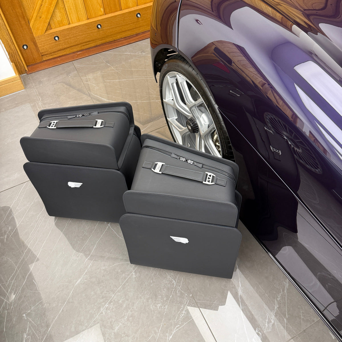 Custom Leather Luggage Set, Made for the Drive