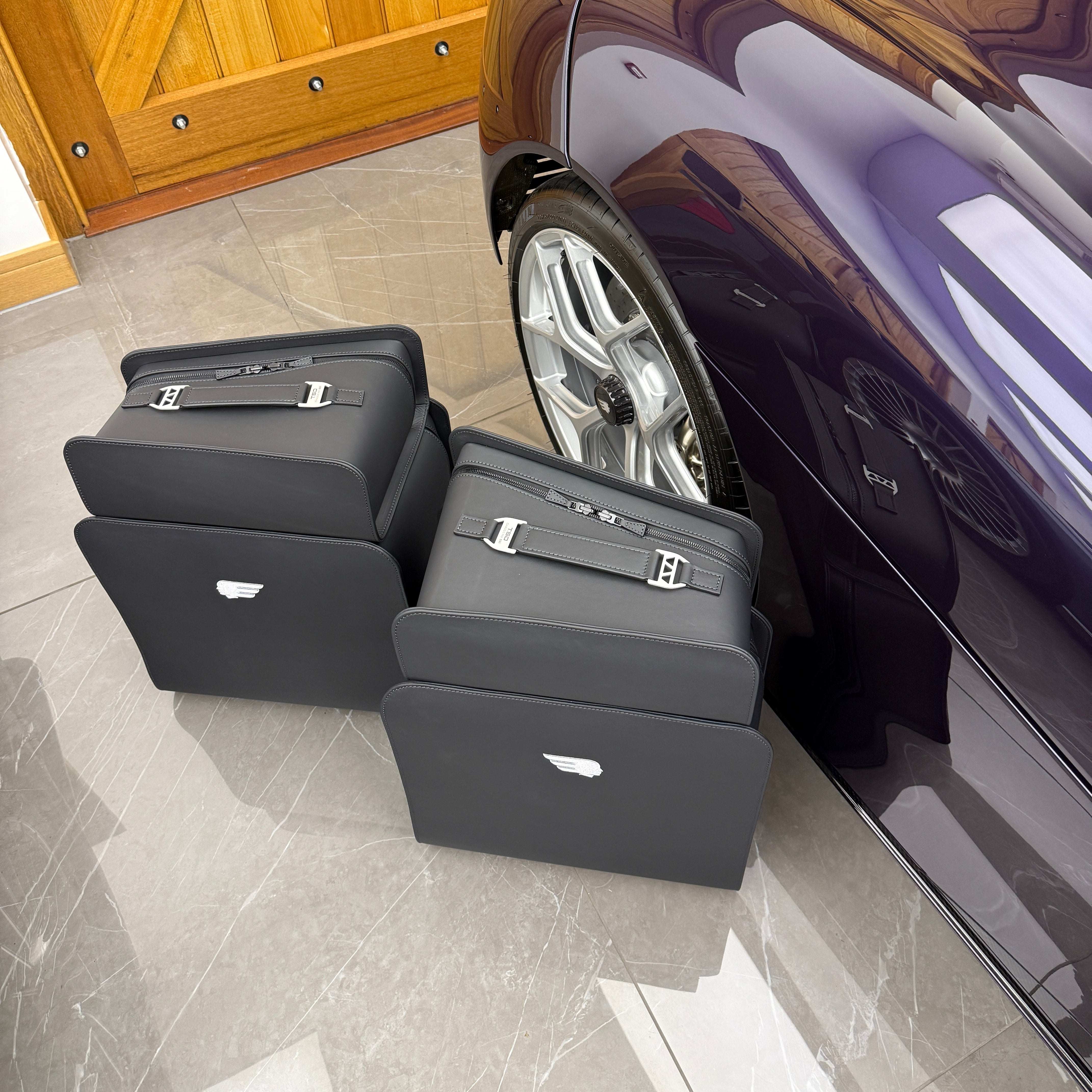 Custom Leather Luggage Set, Made for the Drive