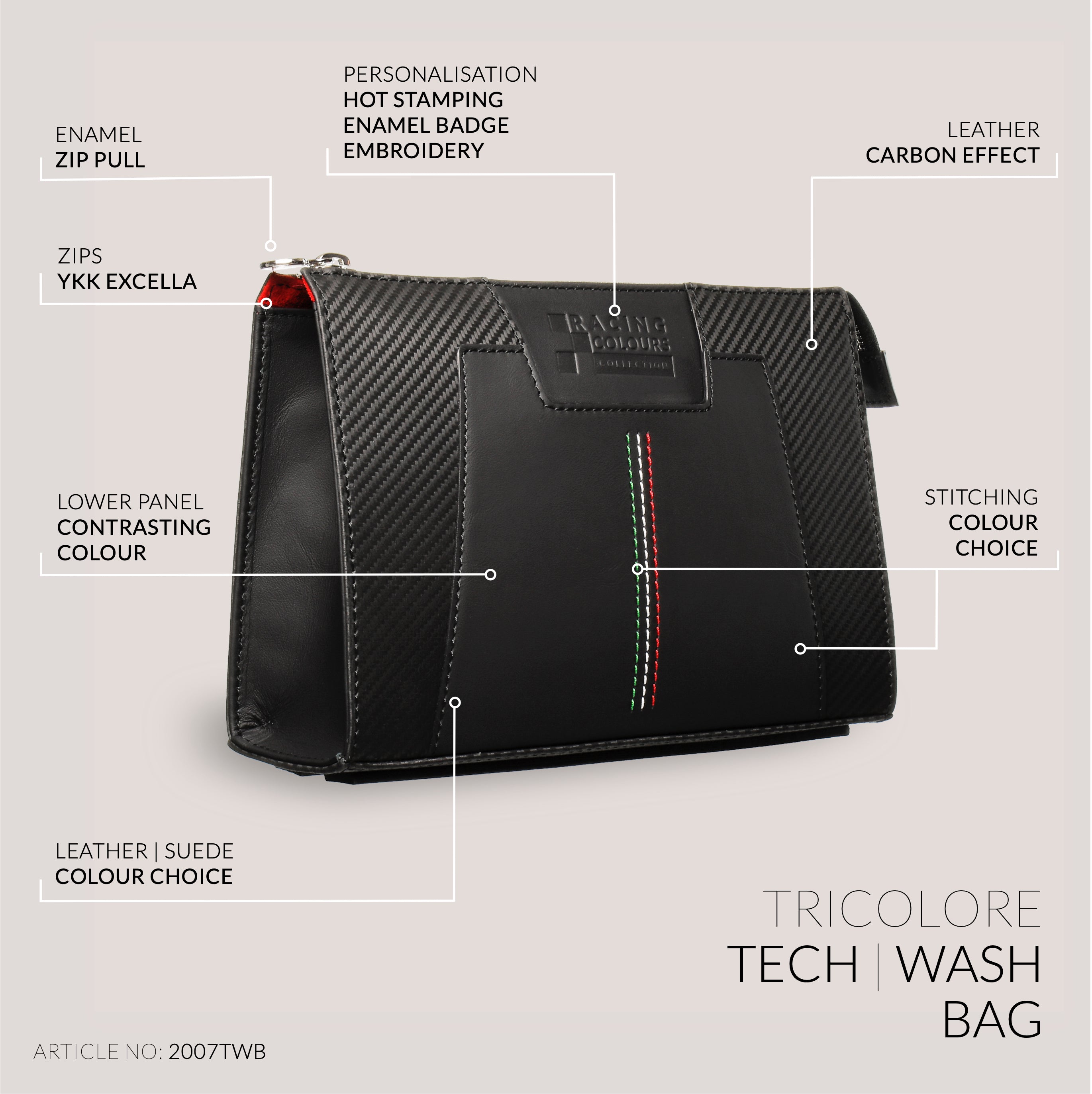 Wash/Tech Bag - Tricolore